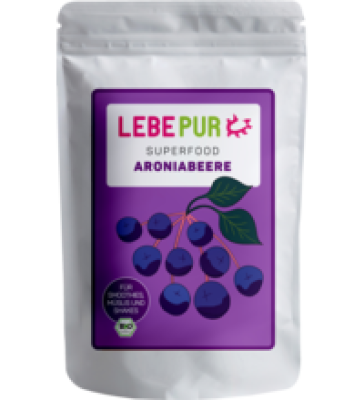 Aroniabeeren Pulver, vegan, 175 gr Beutel, Lebepur
