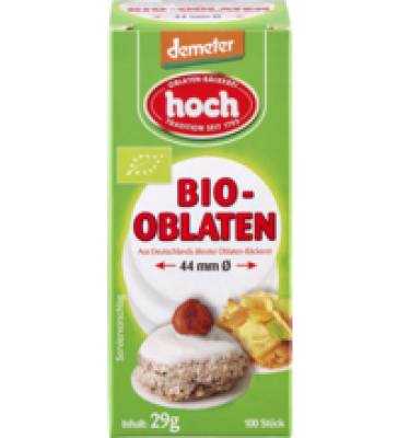 Oblaten, Durchmesser 44 mm, vegan, 100 Stück, Hoch