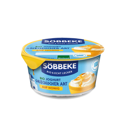 Joghurt griechischer Art auf Honig, 10% Fett, 150 gr Becher, Söbbeke