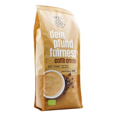 „Faires Pfund” Caffè Crema, ganze Bohne, vegan, 500 gr Packung, Gepa