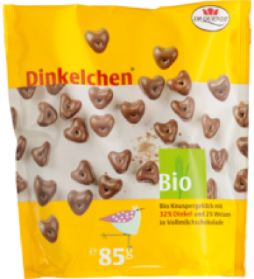 Dinkelchen mit Vollmilchschokolade, 85 gr Packung, Dr. Quendt