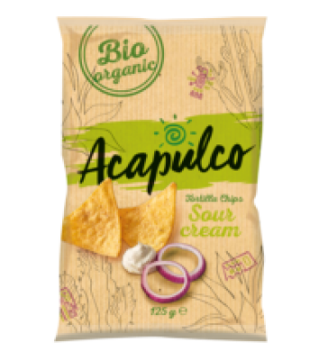 Tortilla Chips Sour Cream & Onion, 125 gr Packung, Acapulco
