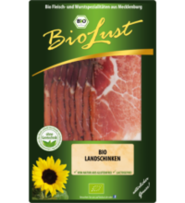 Landschinken, geschnitten, 80 gr Packung, BioLust