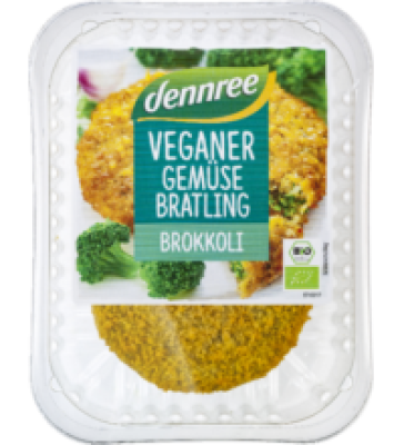 Vegane Gemüsebratlinge Brokkoli, 160 gr Packung, dennree