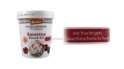Amarena Kirsh Eis, 500 ml Becher, Tiefkühlware, Schrozberger Milchbauern