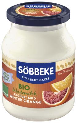 Saisonjoghurt Winter Orange, 3,8% Fett, 500 gr Glas, Söbbeke