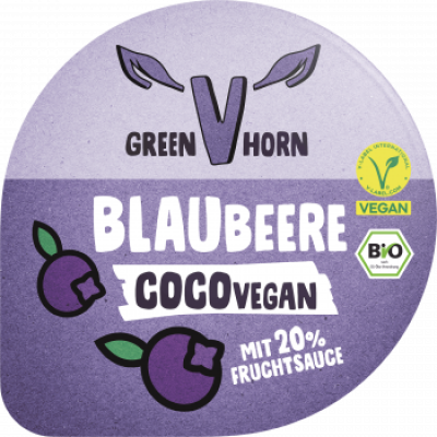 Coco Vegan Blaubeere, 125 gr Becher, Greenhorn