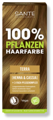 Pflanzenhaarfarbe Terra (Henna & Cassia), vegan, 100 gr Packung, Sante