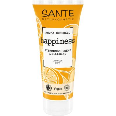 Aroma Duschgel „Happiness” mit Orangen Duft, vegan, 200 ml Tube, Sante