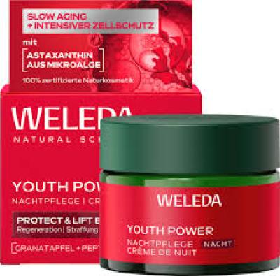 Youth Power Nachtpflege Granatapfel, vegan, 40 ml Tiegel, Weleda