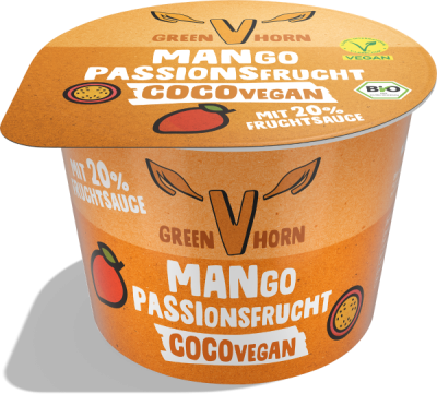 Coco Vegan Mango-Passionsfrucht, 125 gr Becher, Greenhorn