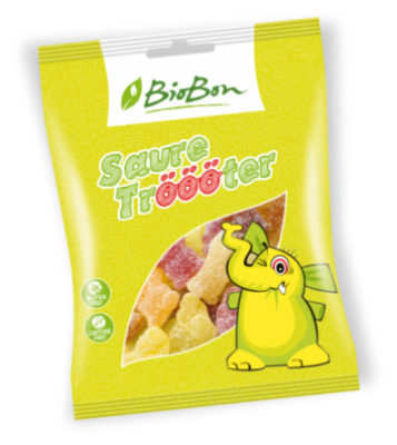 Saure Tröööter Fruchtgummis (mit Gelatine), 100 gr Beutel, BioBon