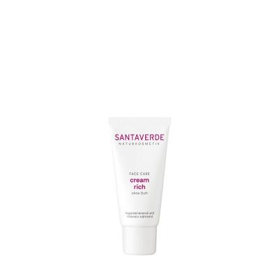 Face care cream rich, ohne Duft, vegan, 30 ml Tube, Santaverde