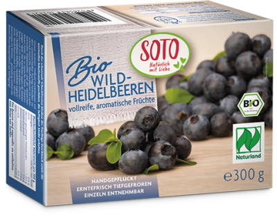 Wild-Heidelbeeren, vegan, 300 gr Schachtel, Tiefkühlware, Soto