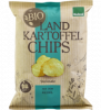 Kesselchips mit Steinsalz, vegan, 125 gr Packung, Landkartoffelchips