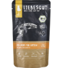Katzen Nassfutter Lachs mit Apfel und Karotte, 100 gr Beutel, Liebesgut